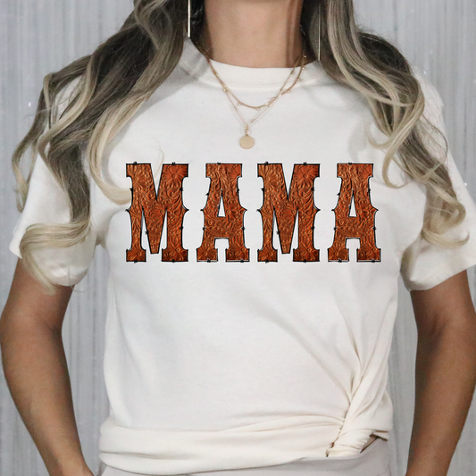 Mama (Faux Tooled Leather) Full Color DTF Transfer