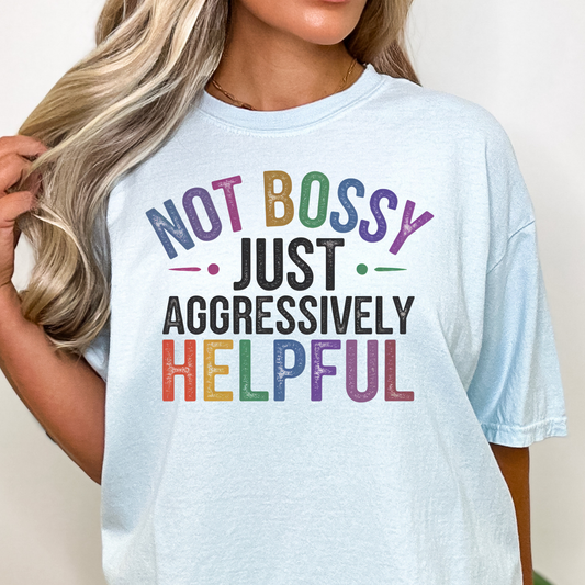 Noy Bossy Just Aggressively Helpful Full Color DTF Transfer