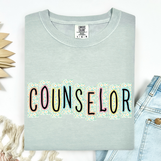 Counselor (Flower Background) Full Color DTF Transfer