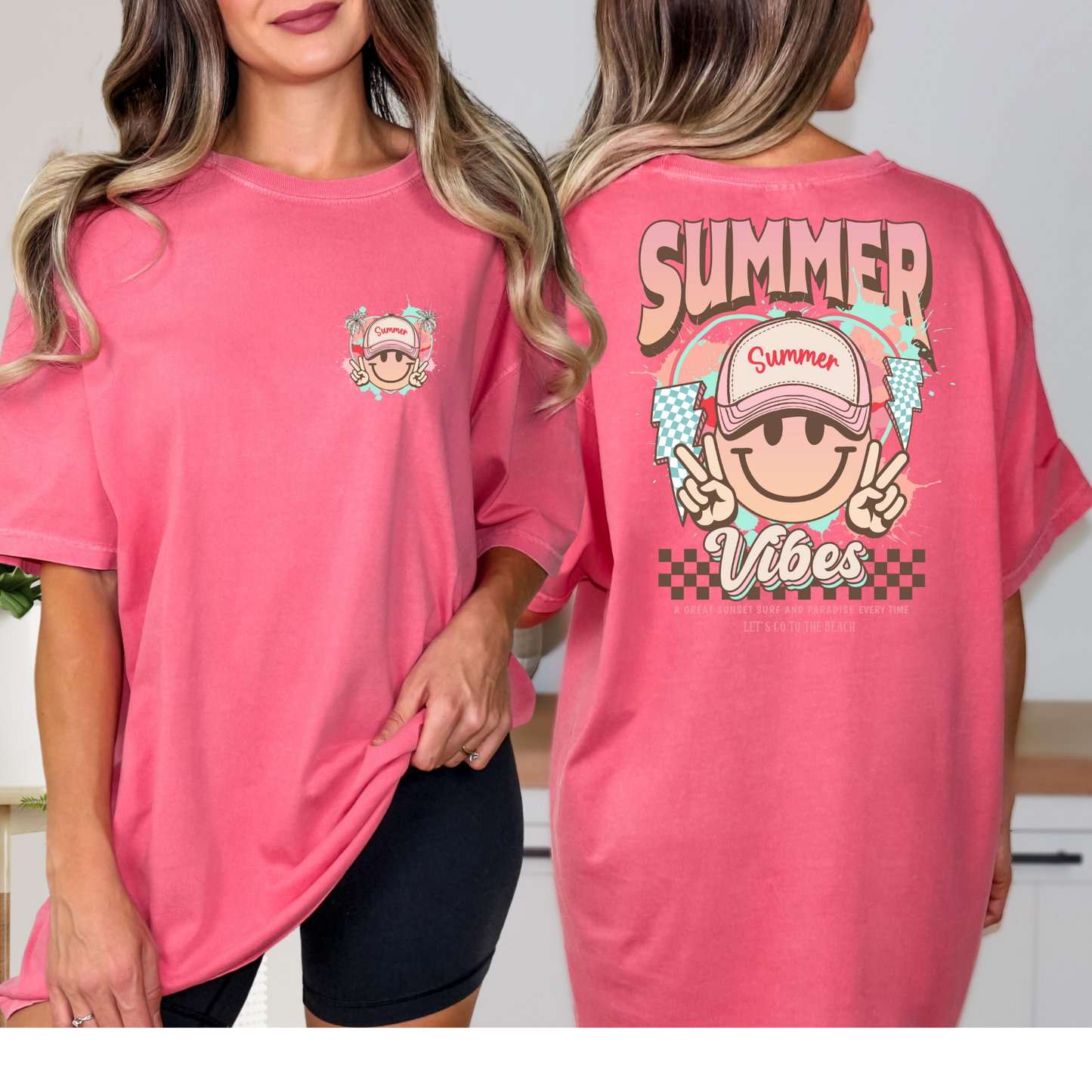 Summer Vibes (Smiley w/Hat) Full Color DTF Transfer