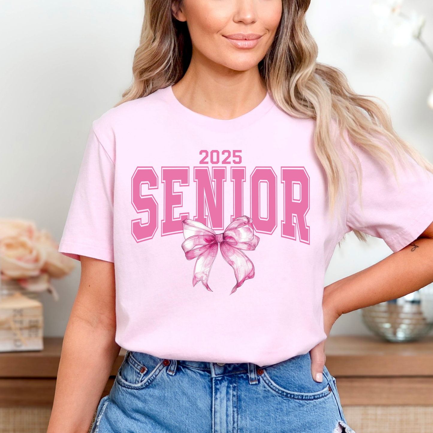 Pink Bow Senior 2025 Full Color DTF Transfer