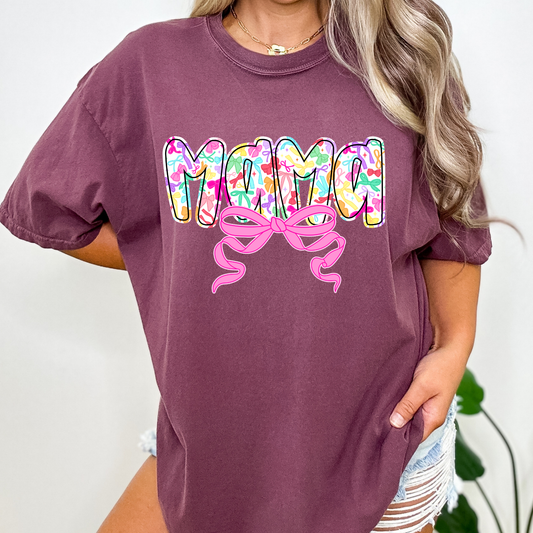 Bow Filled Mama Full Color DTF Transfer