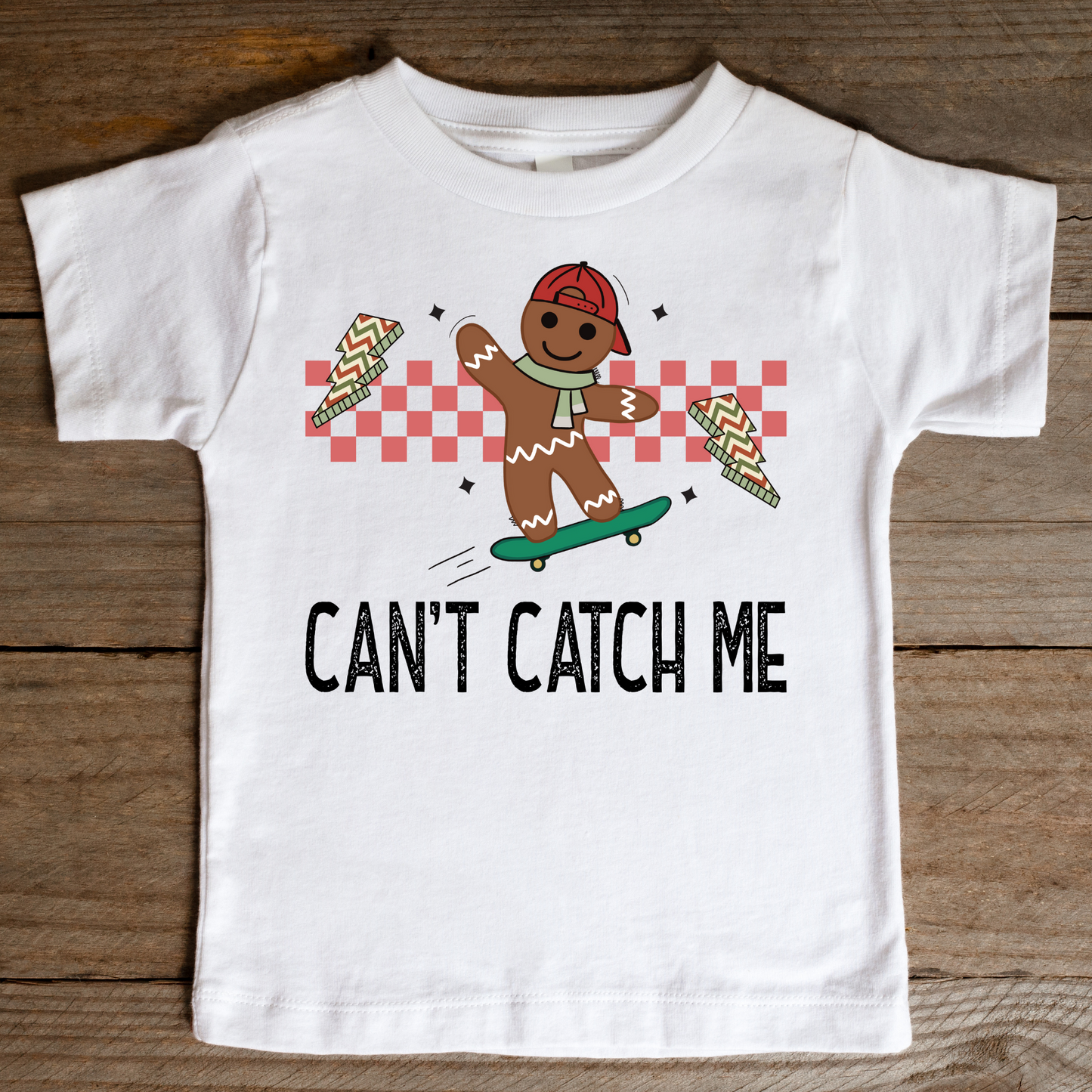 Can't Catch Me (Skating Gingerbread Man) Full Color DTF Transfer