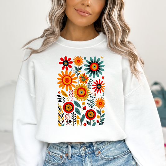 Boho Flowers Full Color DTF Transfer