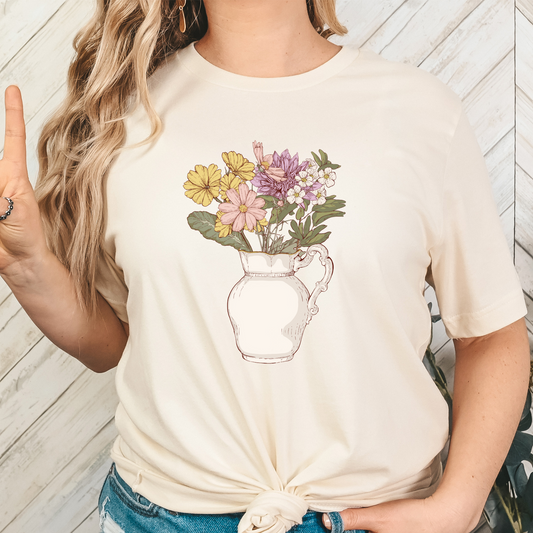 Flowers in Vase Full Color DTF Transfer