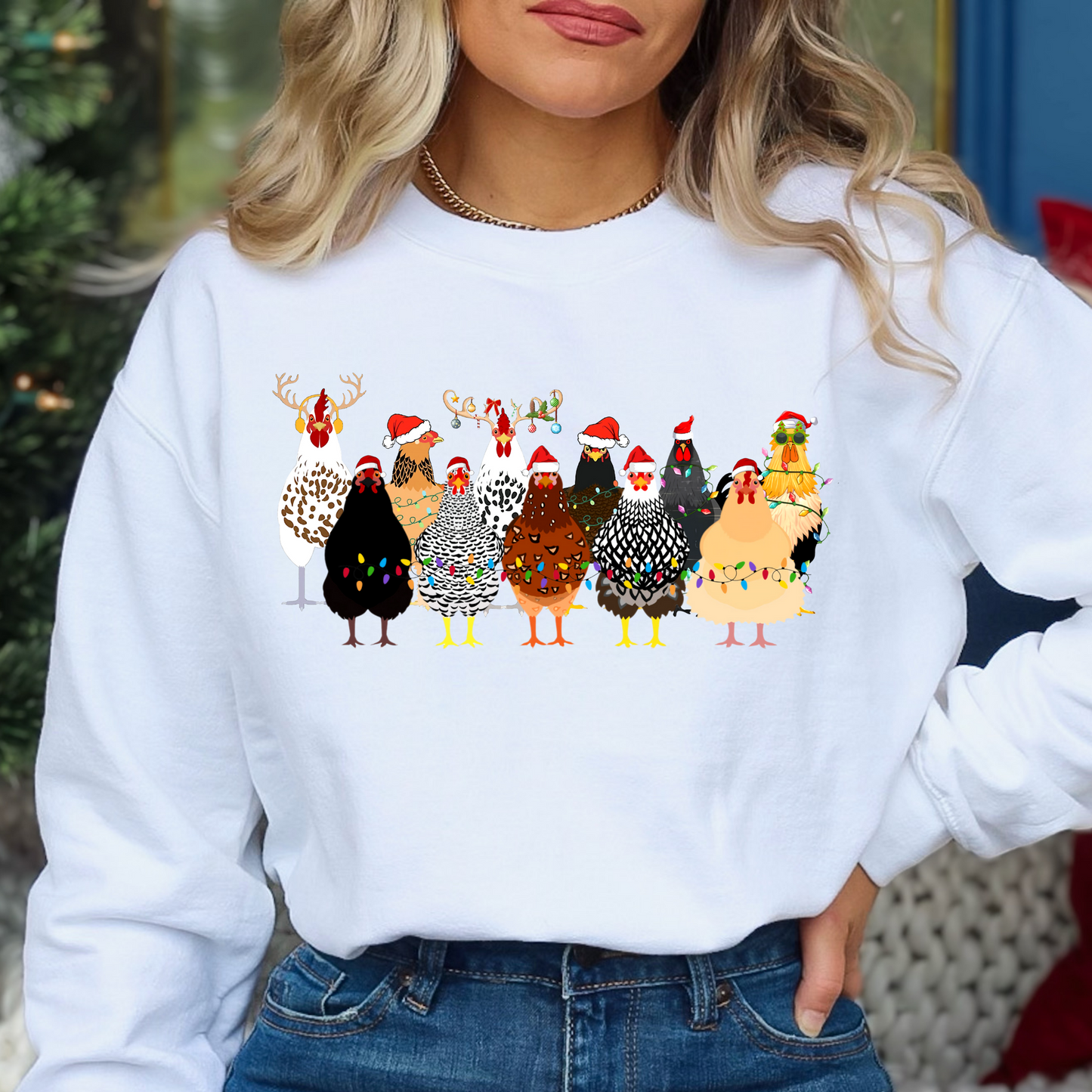 Christmas Chickens Full Color DTF Transfers