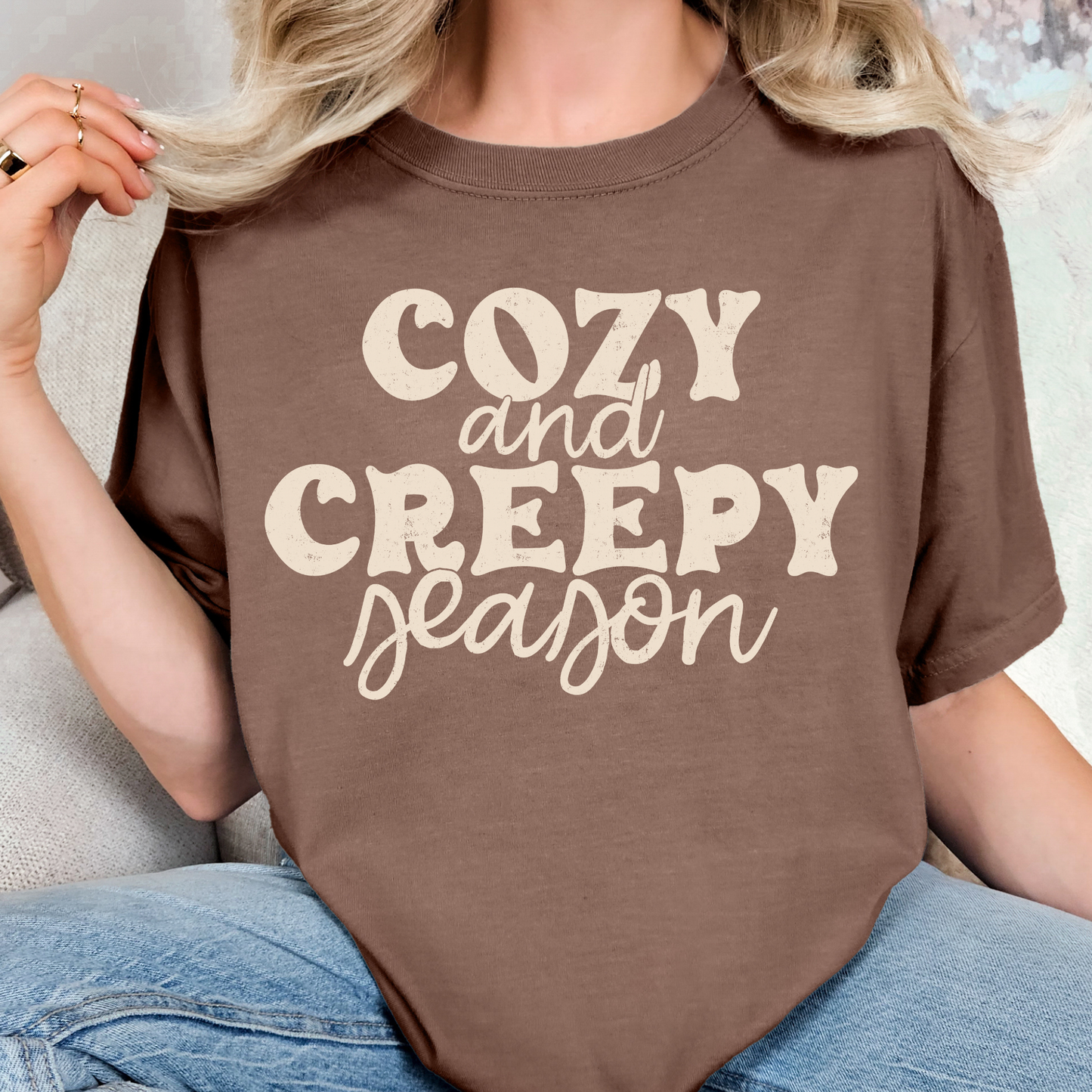 Cozy and Creepy Season Full Color DTF Transfer
