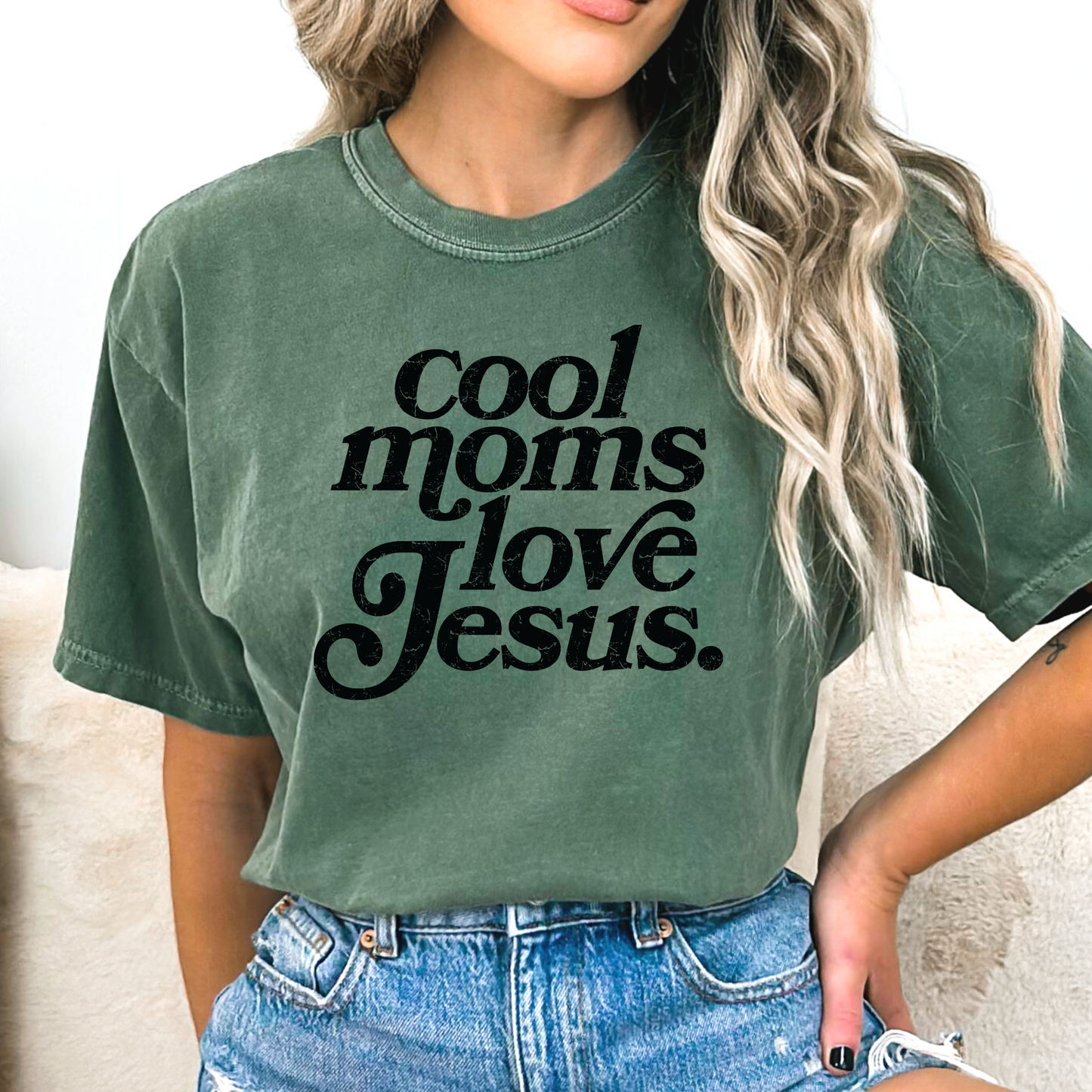 Cool Moms Love Jesus Full Color DTF Transfer