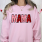 Mama Mini (Faux Sequin Heart) Full Color DTF Transfer