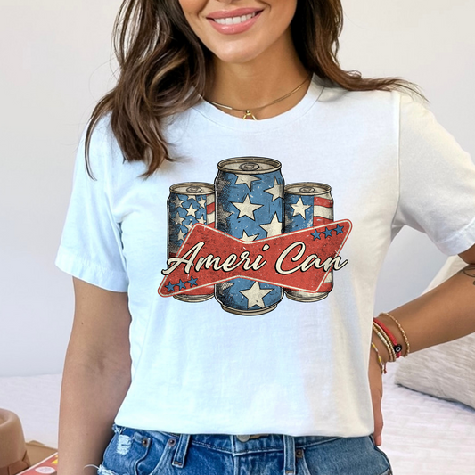 Ameri Can (Flag Cans) Full Color DTF Transfer