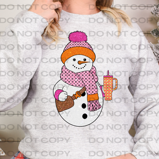 Bougie Snowman Full Color DTF Transfer