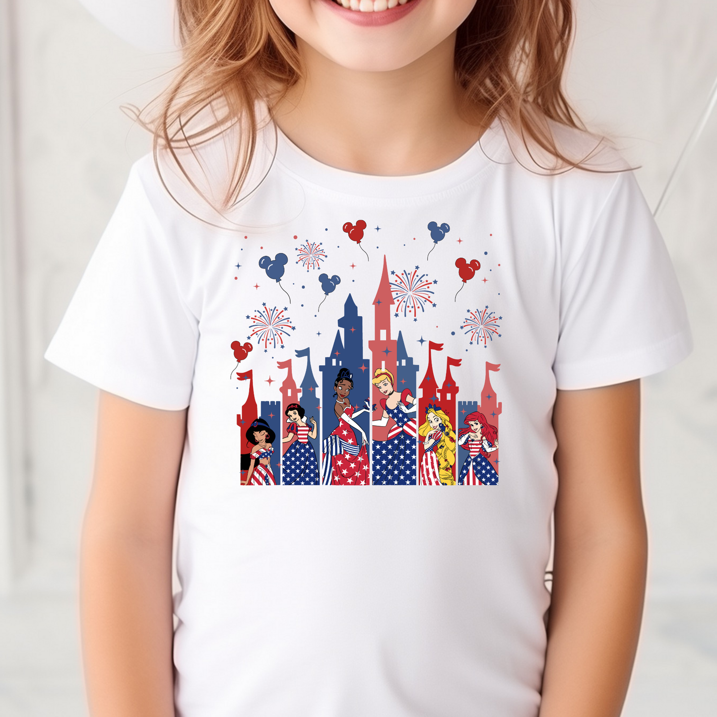 Princess' 4th of July Castle Full Color DTF Transfer