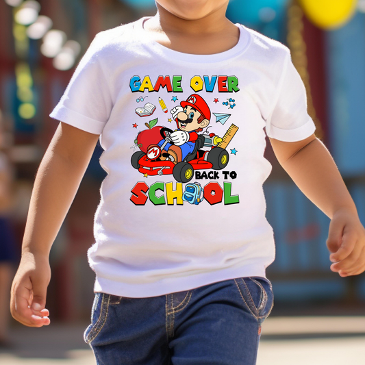 Game Over Back To School (Mario Brothers) Full Color DTF Transfer