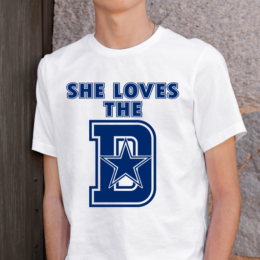 She Loves The D Cowboys Full Color DTF Transfer