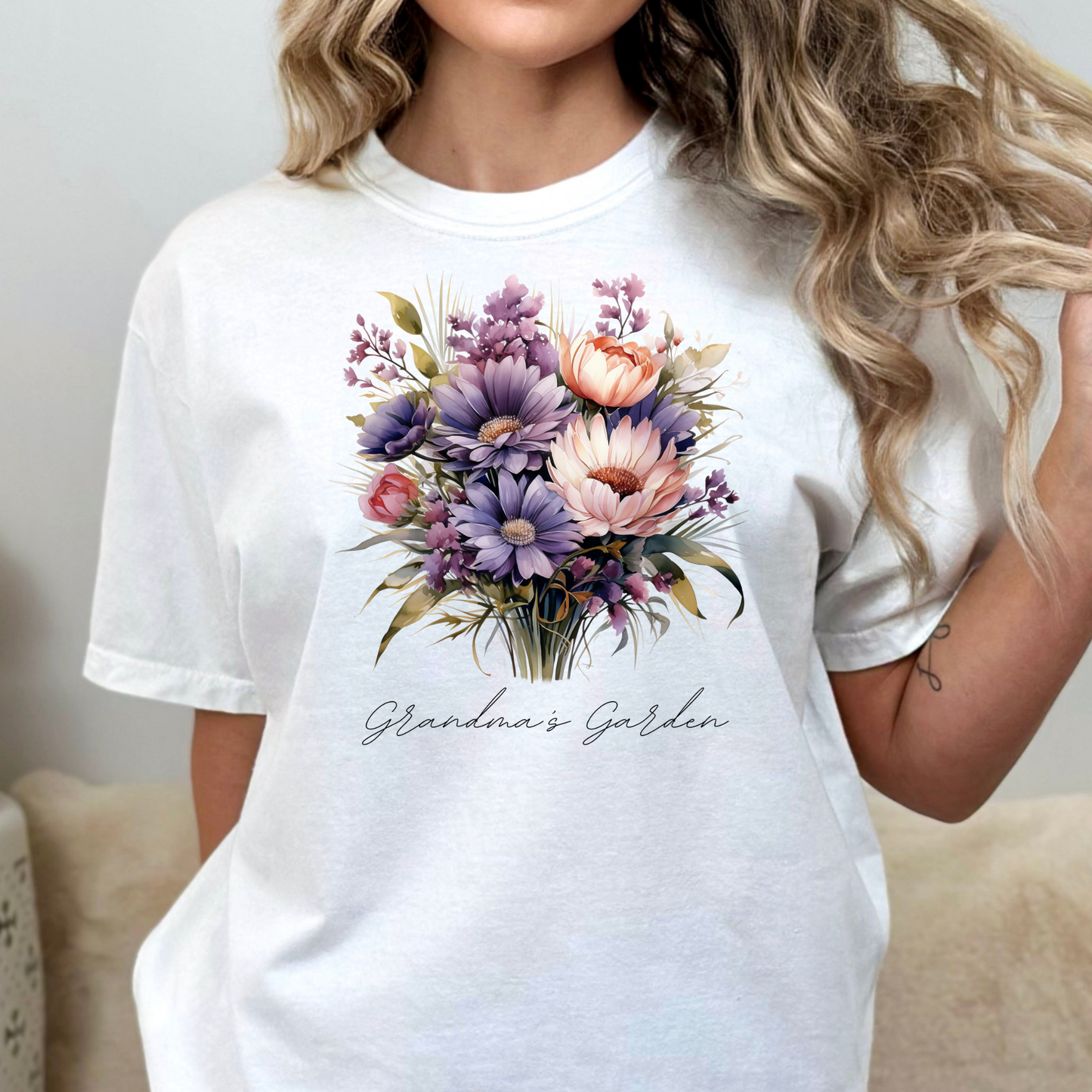 Grandma's Garden Floral Boquet (CUSTOMIZABLE) Full Color DTF Transfer