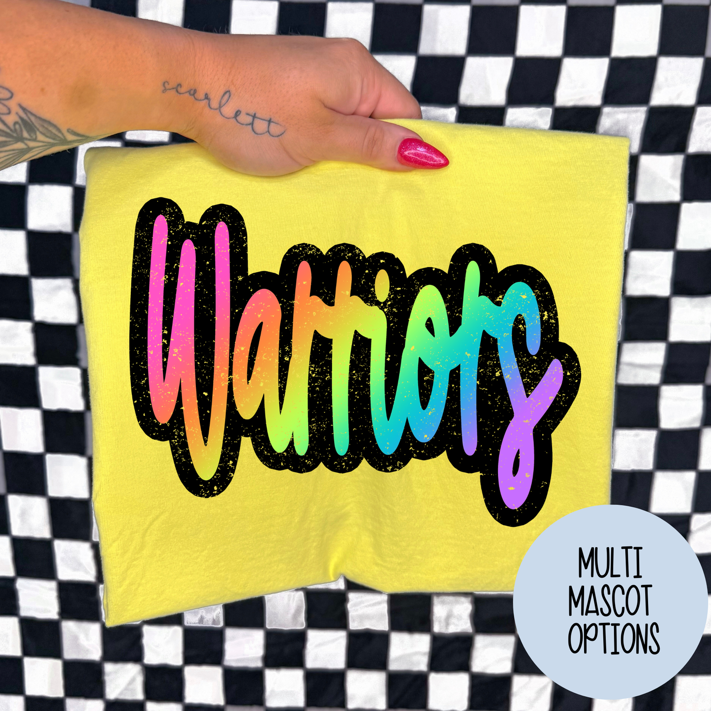 Neon Script Mascot (Multi Options) Full Color DTF Transfer