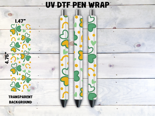 Heart Clovers Hearts UV DTF Pen Wrap Transfer