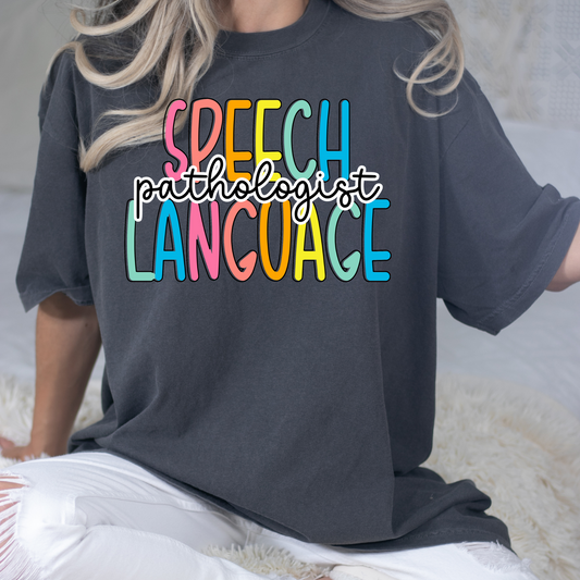 Speech Language Pathologist (Multi Color) Full Color DTF Transfers