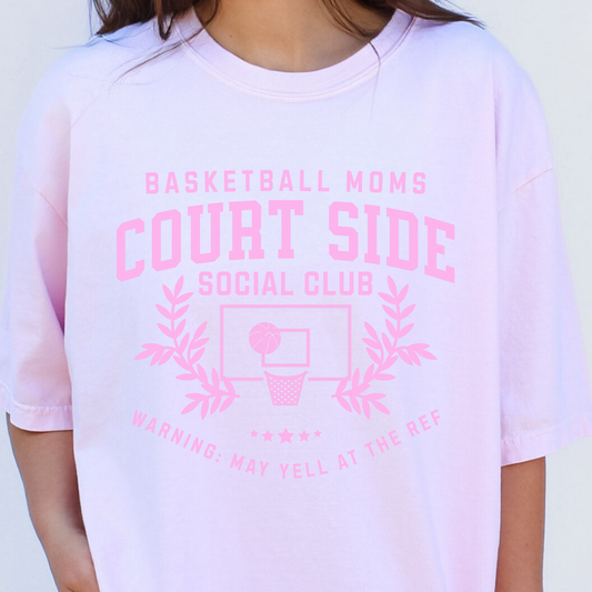 Basketball Moms Court Side Social Club Full Color DTF Transfer