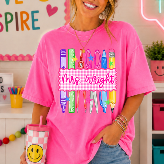 Personalized School Supplies Full Color DTF Transfer