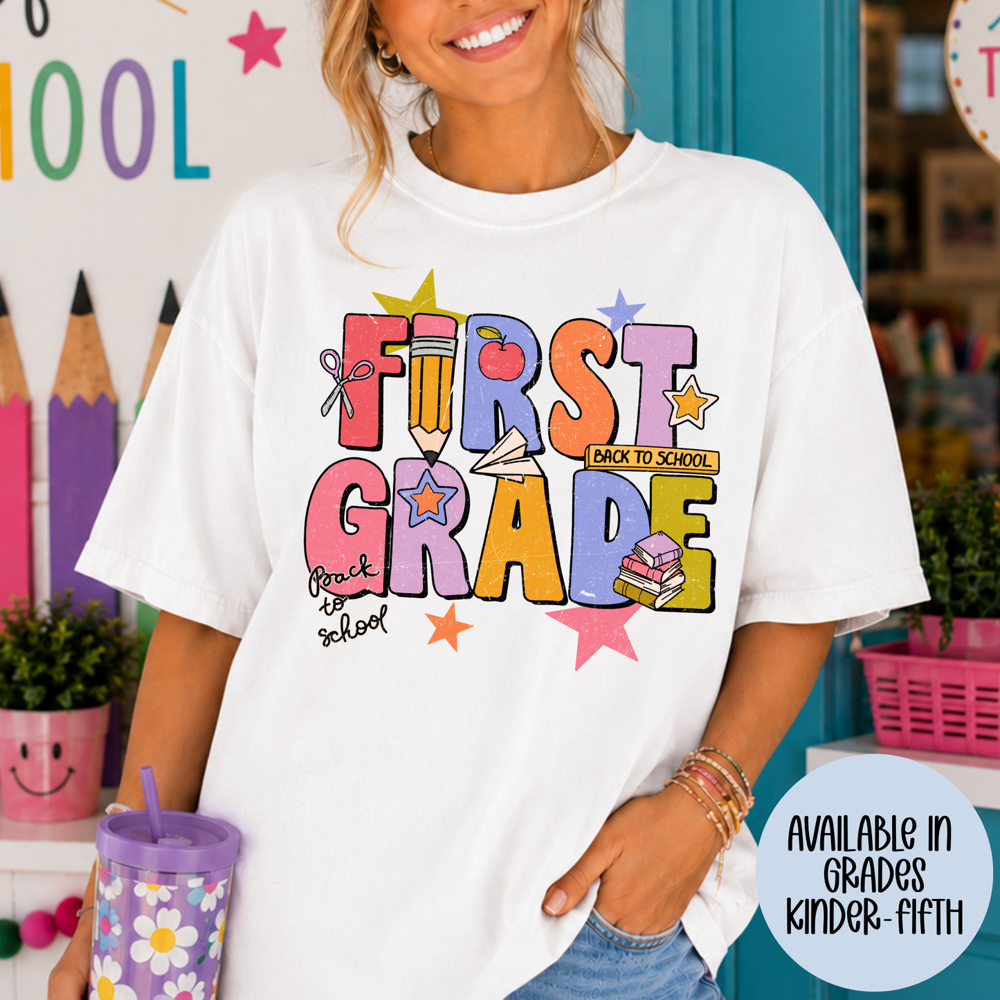 Back To School Grade (MULTI GRADE OPTIONS) Full Color DTF Transfer