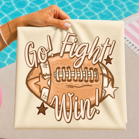 Go Fight Win Football Full Color DTF Transfer
