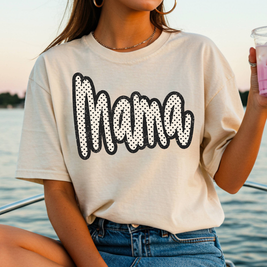 Polka Dot Mama (Script) Full Color DTF Transfer