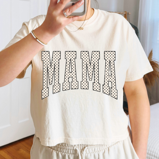 Polka Dot Mama (Varsity) Full Color DTF Transfer