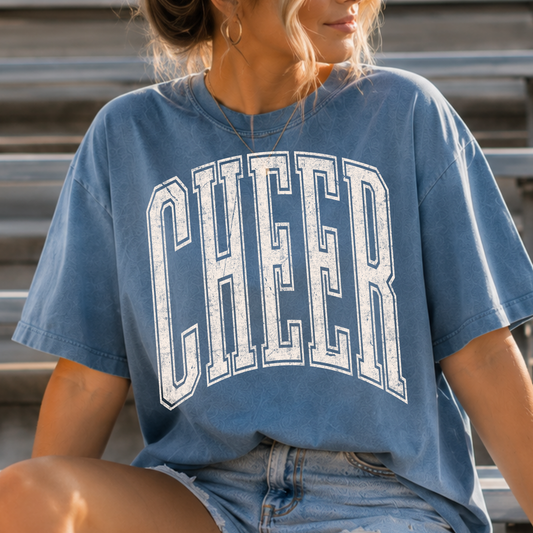 Cheer (Tall/Varsity Distressed) Full Color DTF Transfer