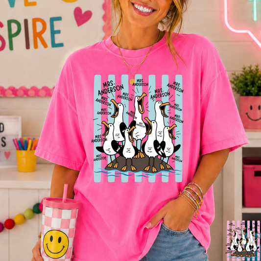 Personalized (Repeat) Teacher Name Seagulls Full Color DTF Transfer