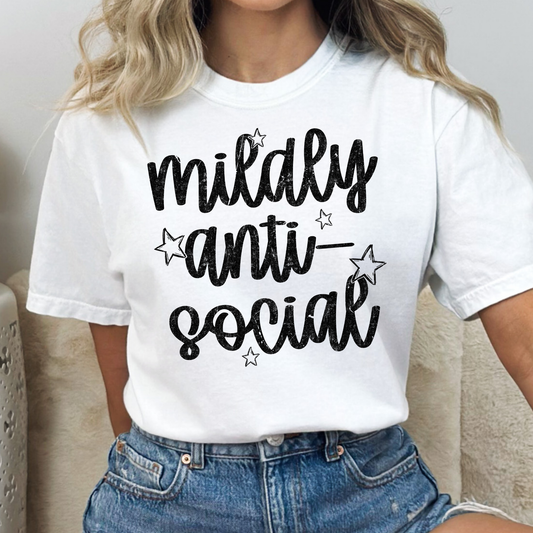 Mildly Anit-Social Full Color DTF Transfer