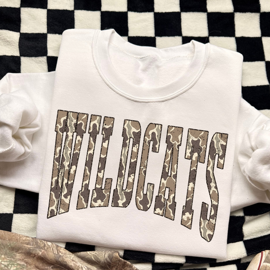 Wildcats Camo (MULTI MASCOT OPTIONS - SEE DESCRIPTION)  Full Color DTF Transfer