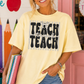 Teach (Polka Striped Background) Full Color DTF Transfer