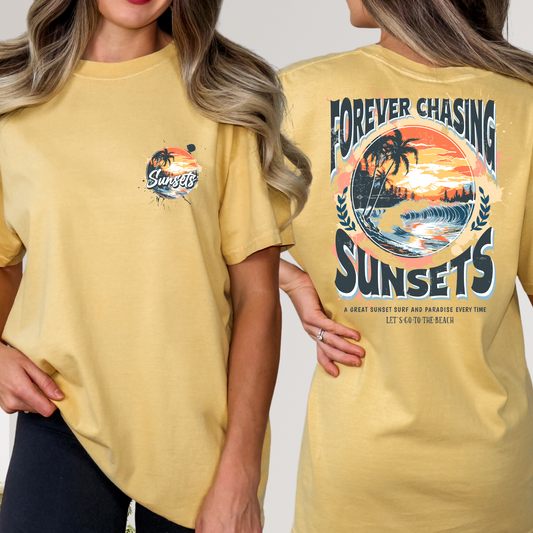 Forever Chasing Sunsets (Yellow) Full Color DTF Transfer