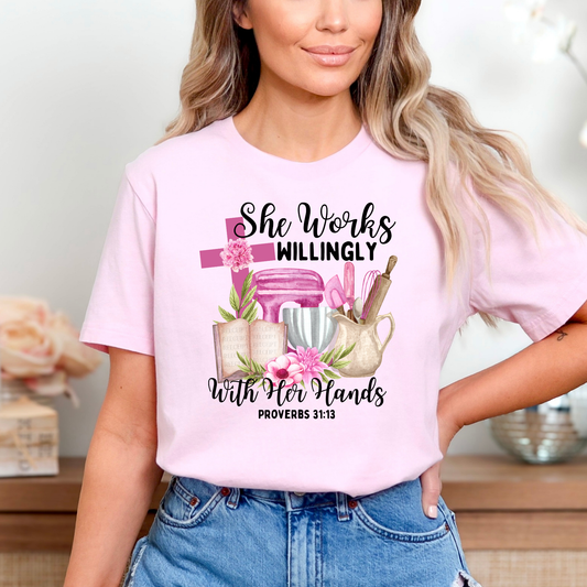 She Works Willingly With Her Hands Proverbs 31:13 (Baking - Baker) Full Color DTF Transfer