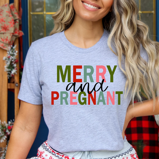 Merry and Pregnant Full Color DTF Transfer