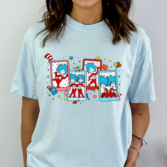 Thing 1 Thing 2 Polaroid (Read Across America Dr Seuss) Full Color DTF Transfer (Copy)