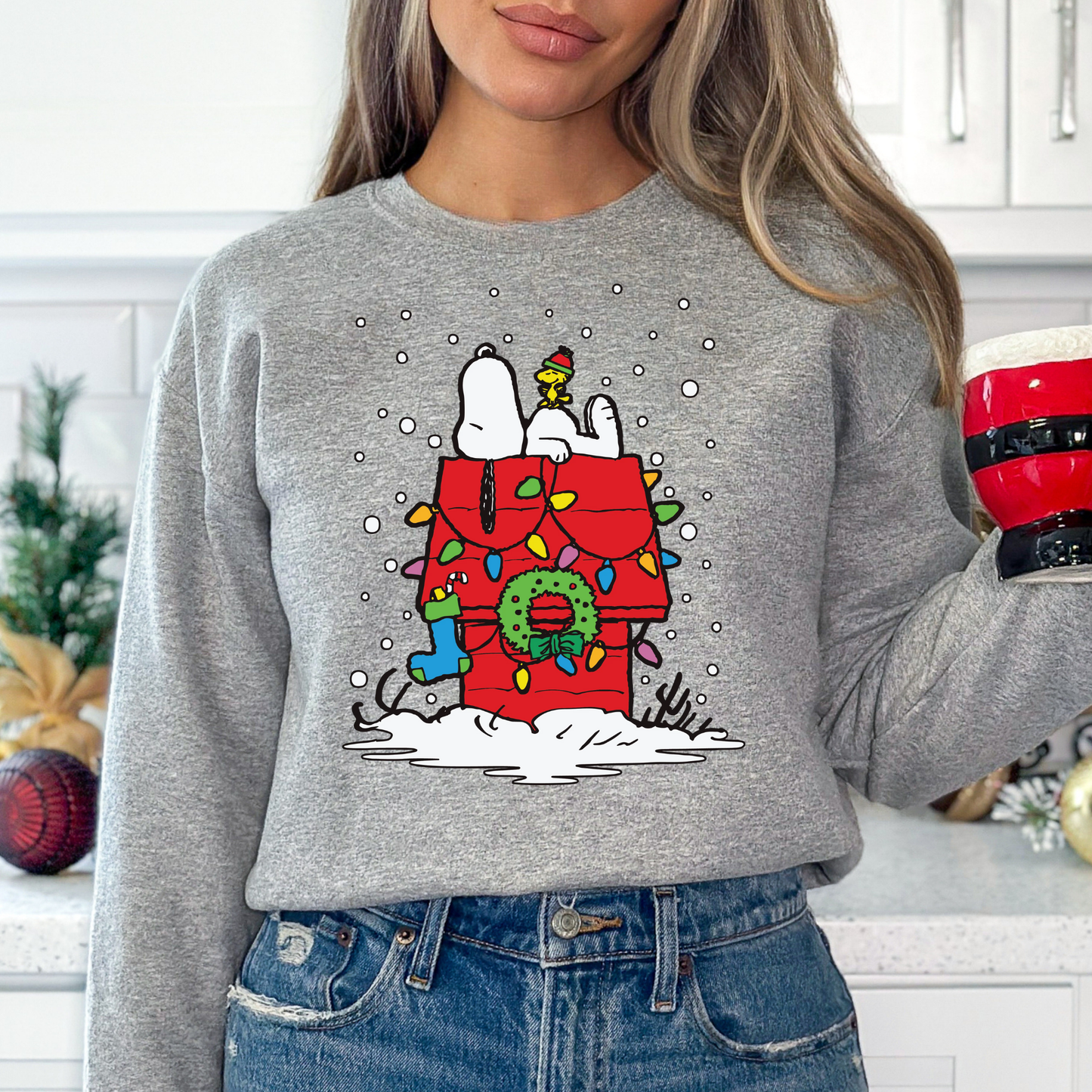 Snoopy Christmas (Red House) Full Color DTF Transfer