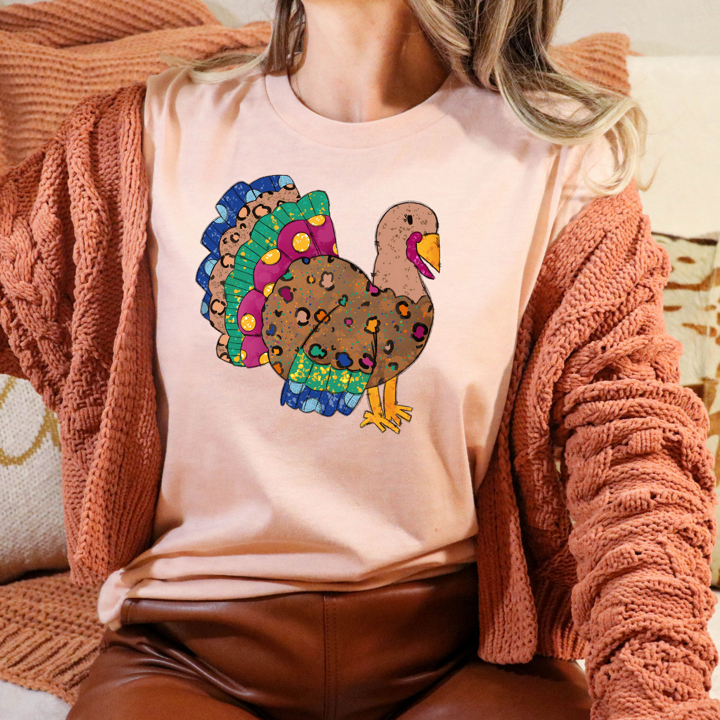 Colorful Turkey Full Color DTF Transfer