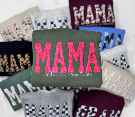 Personalized Mama w/Kids Names Embroidered Sweatshirt