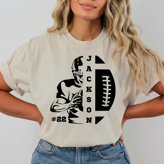 Personalized Football Player (Name & Number) Full Color DTF Transfer