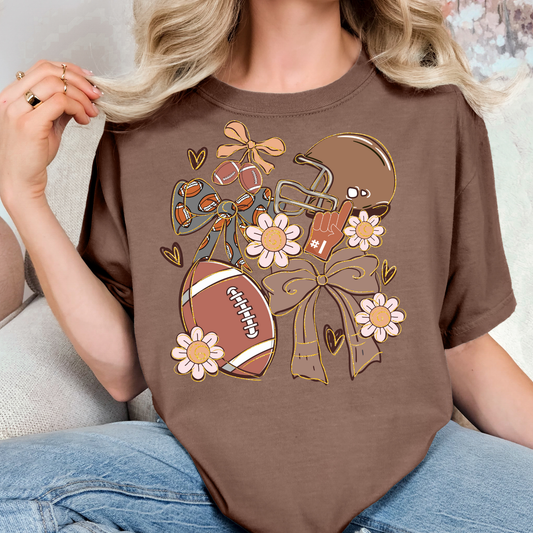 Football Floral Collage Full Color DTF Transfer