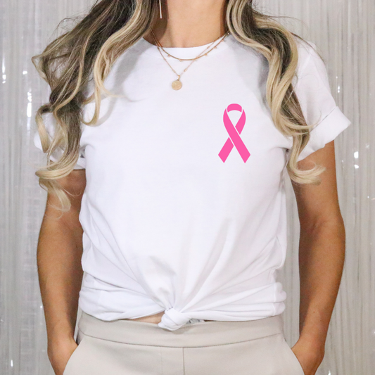 Breast Cancer Awareness Ribbon Full Color DTF Transfers