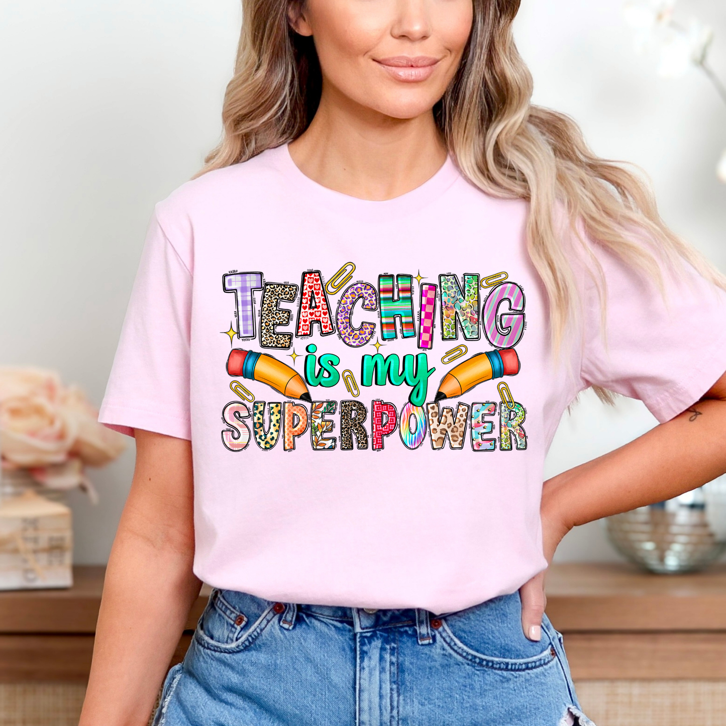 Teaching Is My Superpower Full Color DTF Transfer