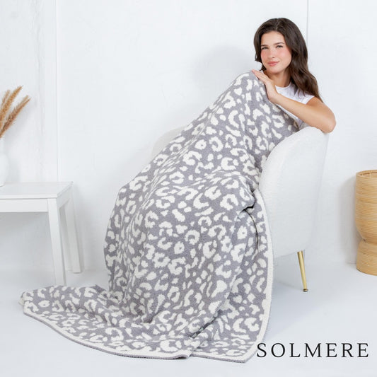 Leopard Print (Grey) 50x60 Blanket