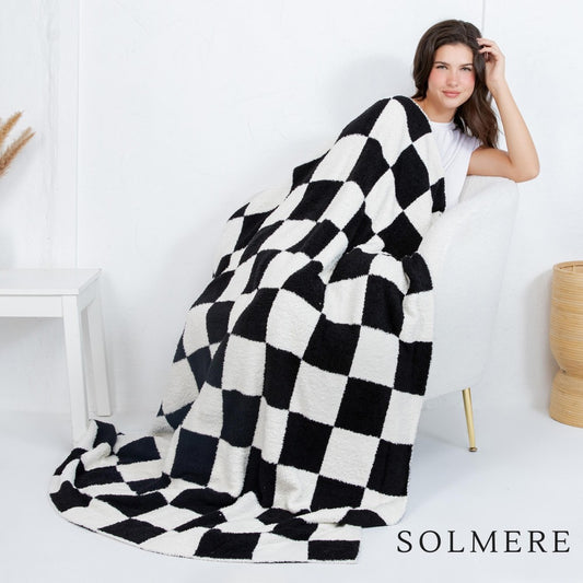 Checkered (MULTI COLOR OPTIONS) Solmere Blanket 50x60" (MOQ REQUIRED FOR WS PRICING) - PREORDER
