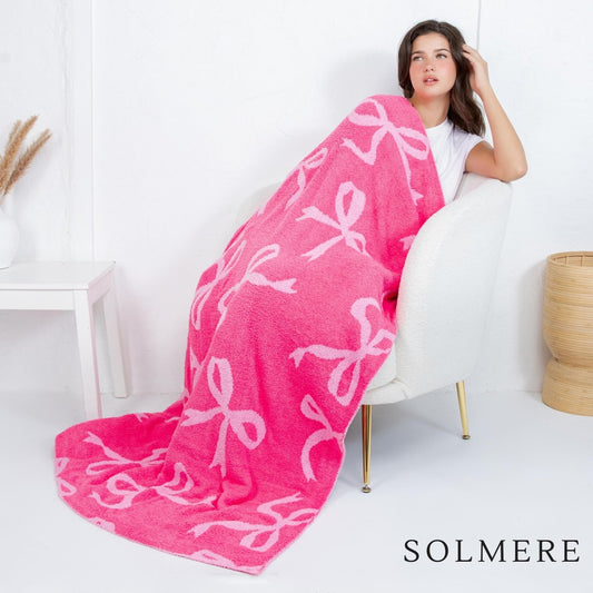 Pink Bow 50x60 Blanket