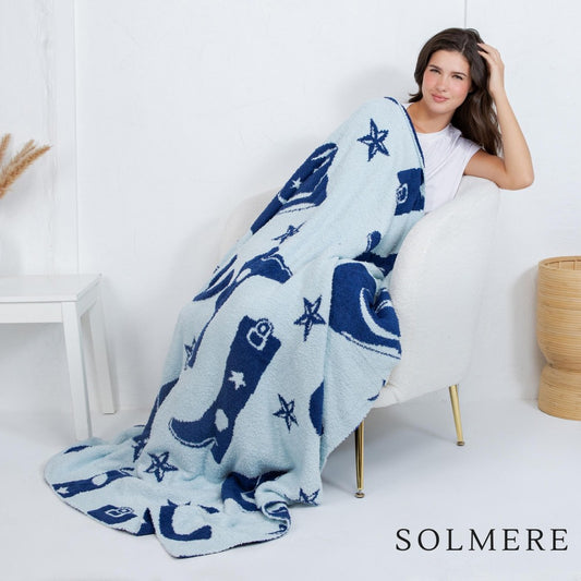Blue Western 50x60 Blanket