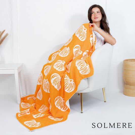 Hand Drawn Pumpkin Solmere Blanket 50x60" (MOQ REQUIRED FOR WS PRICING) - PREORDER