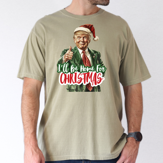 Ill Be Home For Christmas Trump In Green Suit Full Color DTF Transfer